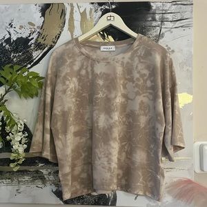 Gilli tan tie dye short sleeve sweatshirt women's Small New no tags